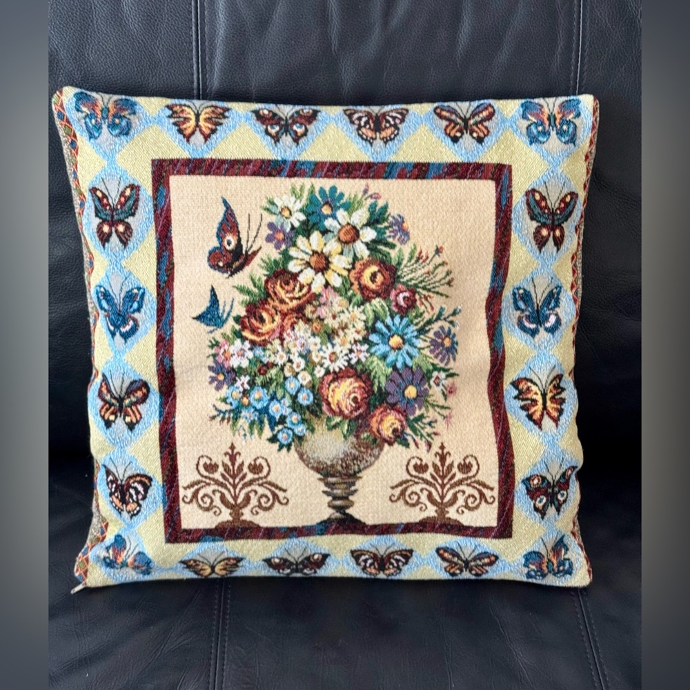 Decorative tapestry pillowcases for cushions,set of 2. With zippers 17,5”x 17.5”